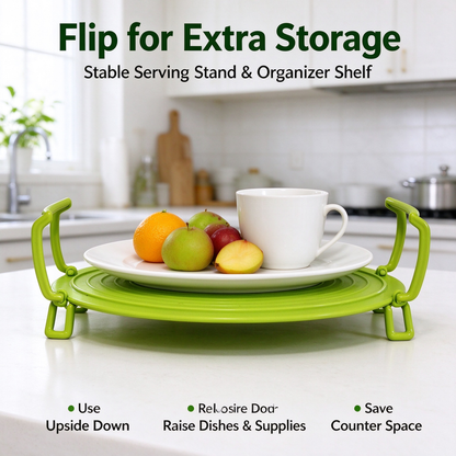 Microwave Multipurpose 4 in 1 Tray Stand Rack Splatter Guard Carry Tray Stacking Shelf 🍲