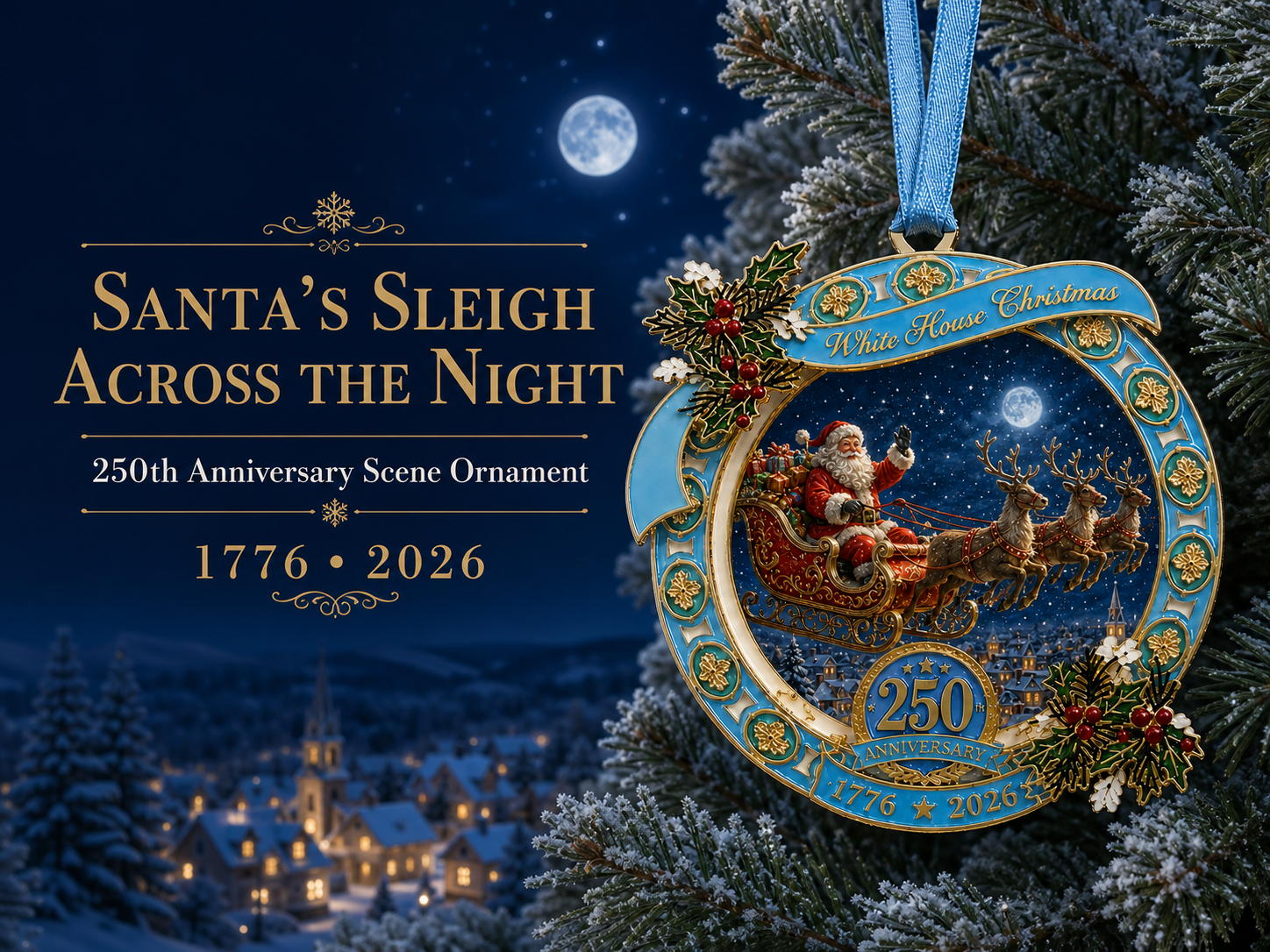 anniversary edition santas sleigh scene ornament landing 01