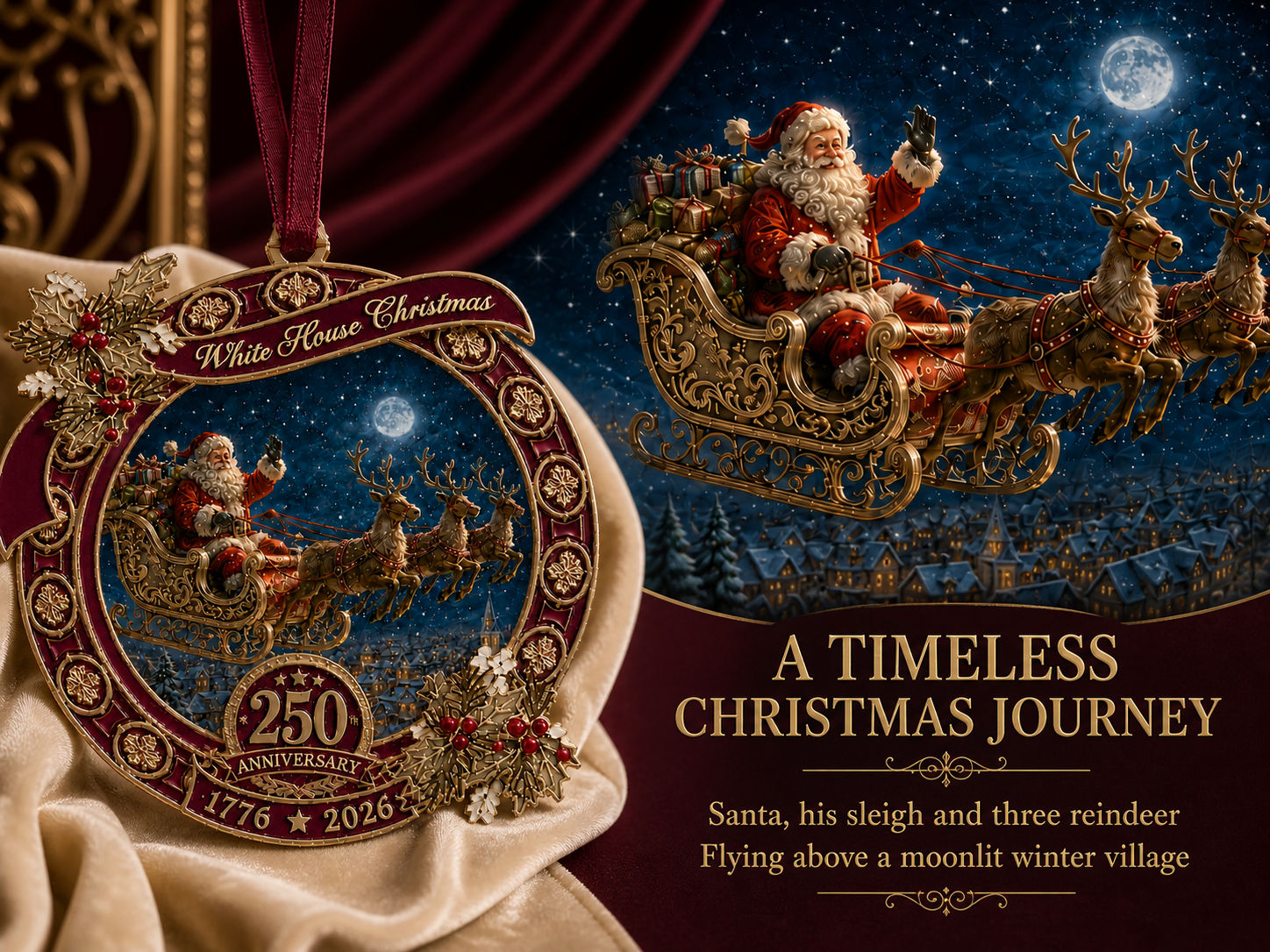 anniversary edition santas sleigh scene ornament landing 02
