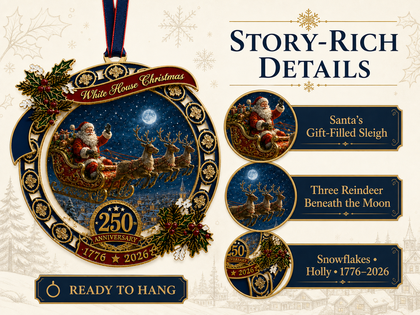 anniversary edition santas sleigh scene ornament landing 03