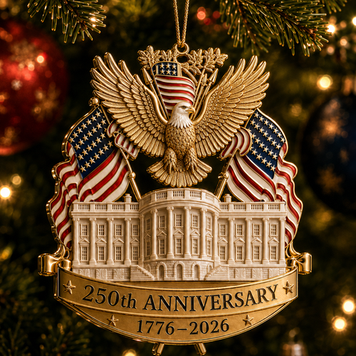 ✨250th Anniversary Gold Eagle White House Christmas Tree Ornament