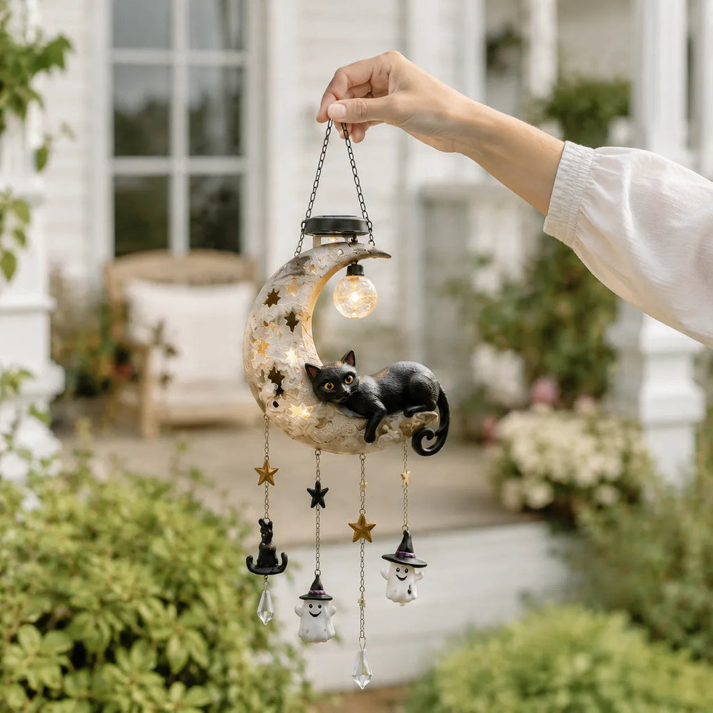 🌙 Every Breeze Carries a Little Halloween Magic——Solar Hanging Lantern for Outdoor Halloween Décor