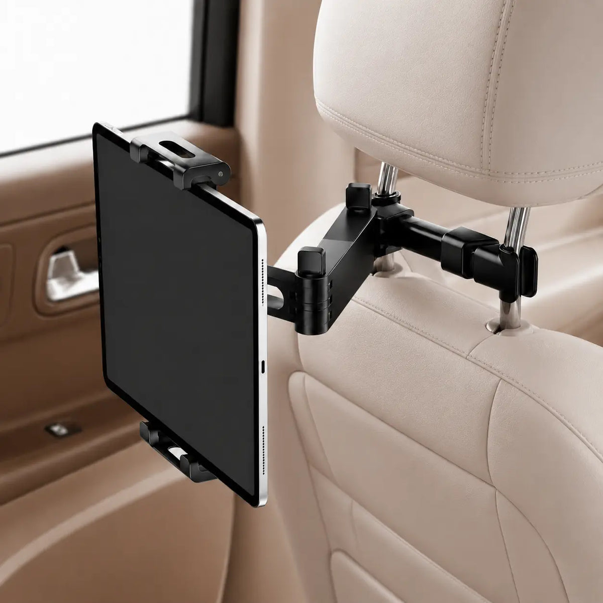 🚗🎁3-in-1 Adjustable Telescopic Arm Car Tablet Mount – Universal Tablet/iPad Holder, Easy-to-Install Hands-Free Mount💎
