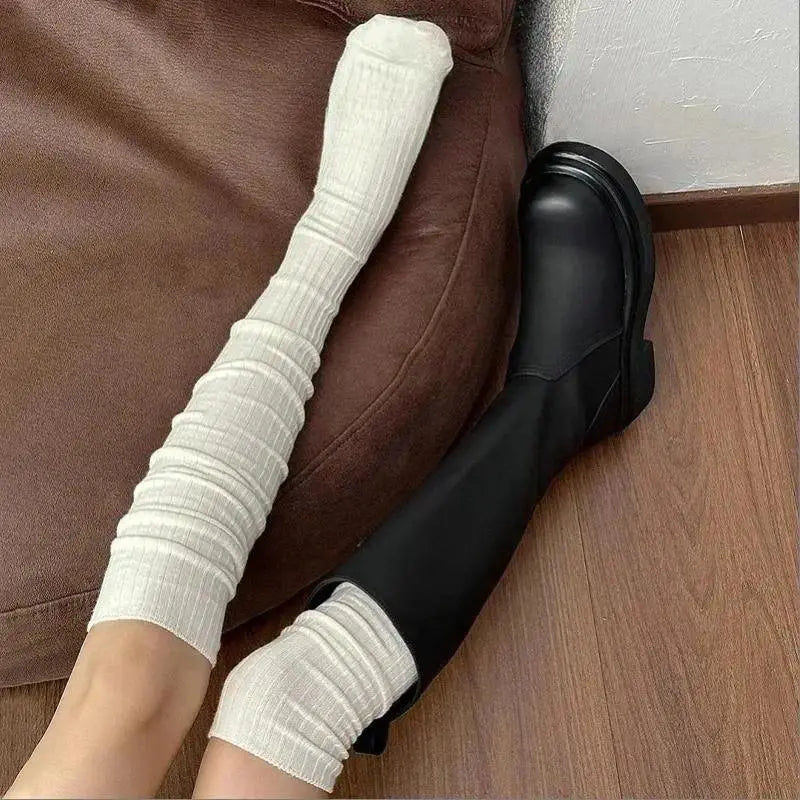 🧦 Women’s Slouchy Knee-High Socks – Soft French Terry Boot Socks