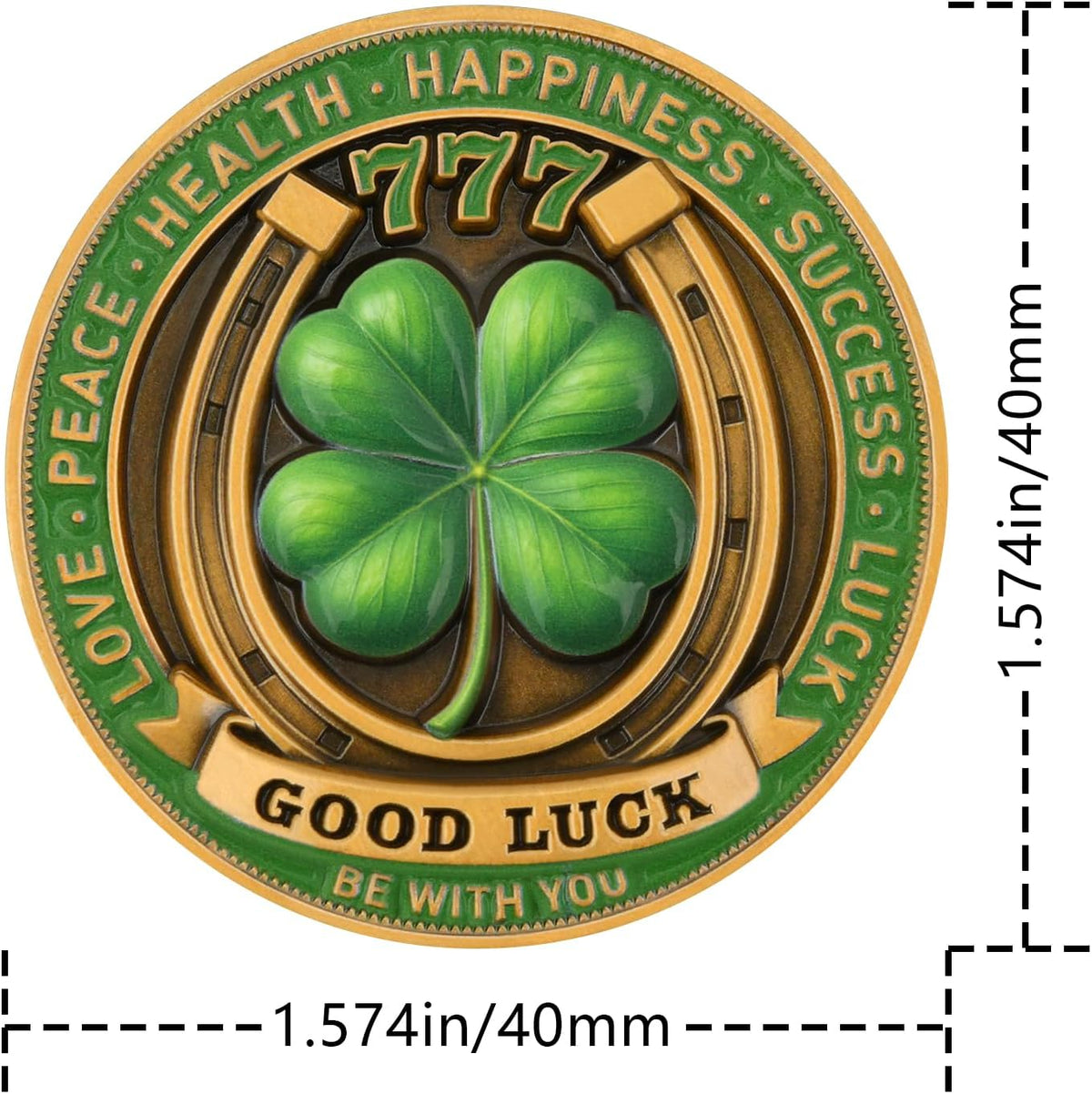 🏆Lucky Elephant Coin with 4-Leaf Clover