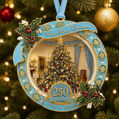 ✨250th Anniversary View of the Christmas tree in the White House bedroom