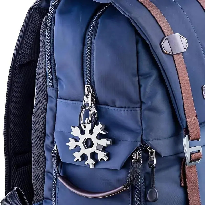 18-in-1 Snowflake Multi Tool, Stainless Steel Wrench with Screwdriver & Bottle Opener, Portable EDC Survival Gadget for Camping, Hiking & Outdoor