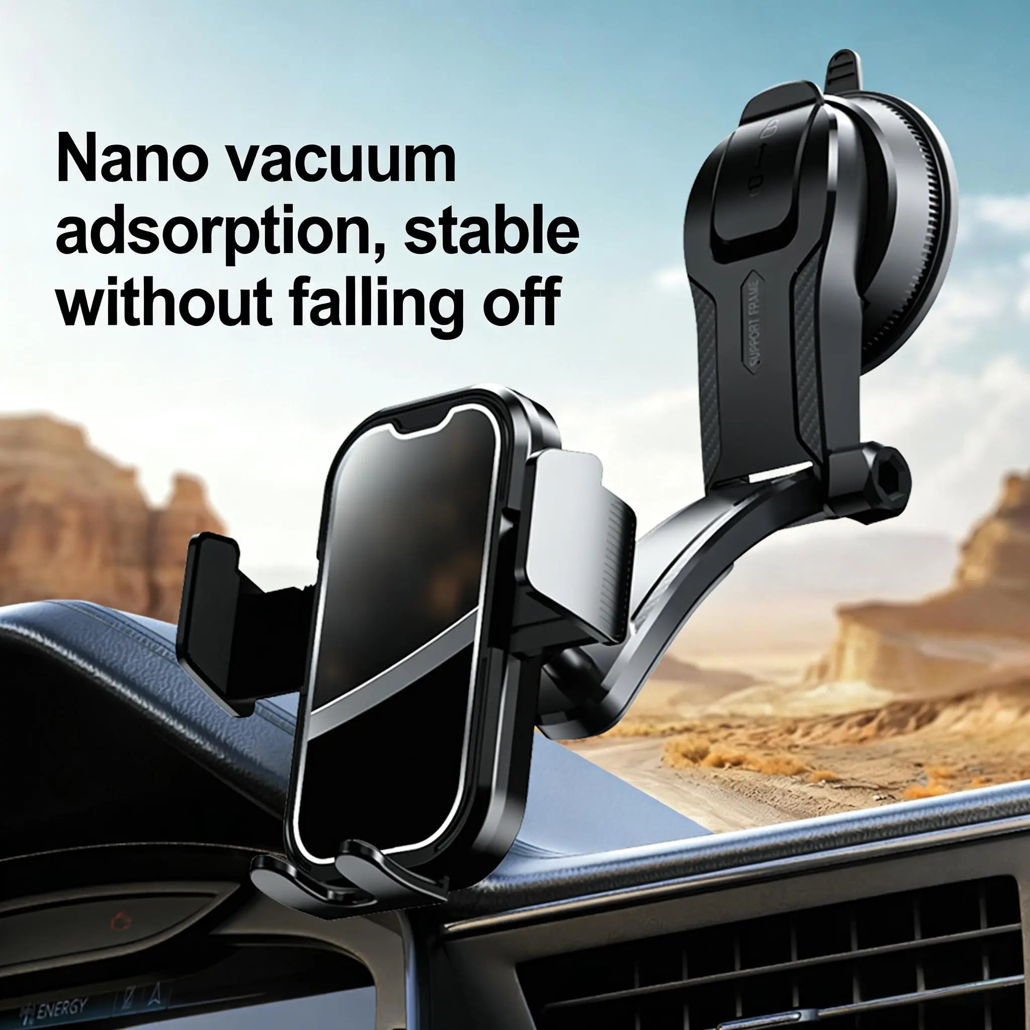 🔥 Limited-Time 49% OFF 🚗 Strong Vacuum Suction Car Phone Holder | Adjustable Dashboard Mount