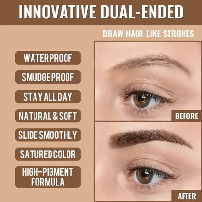 ✏️Original 4D Brush Tip Waterproof 2-in-1 Dual-Ended Eyebrow Pen