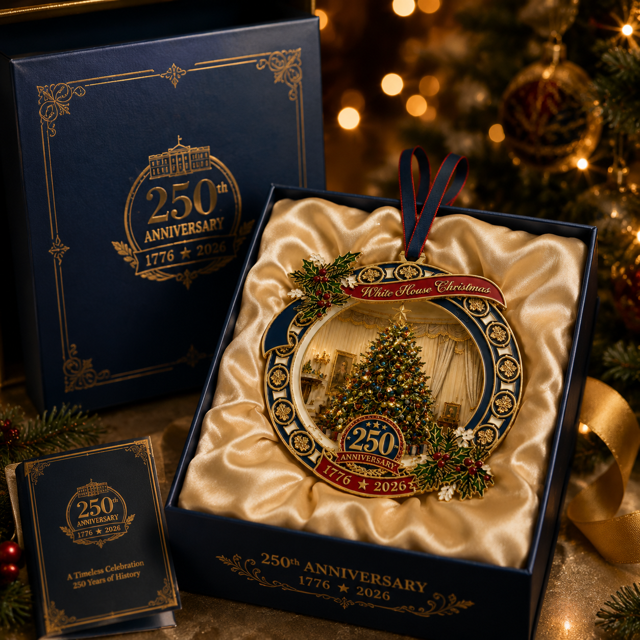 ✨250th Anniversary View of the Christmas tree in the White House bedroom