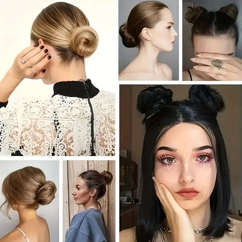 synthetic messy bun hair piece for women curly updo scrunchie extension for instant volume and a high crown landing 05