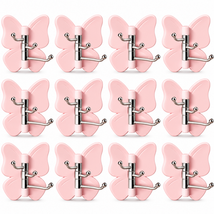6-Pack Rotating Butterfly Adhesive Wall Hooks – No-Drill Towel & Key Organizer