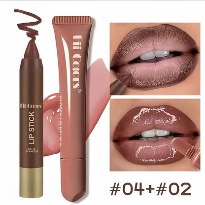 Matte Lip Liner & Moisturizing Lip Oil Cosmetic Set 💄