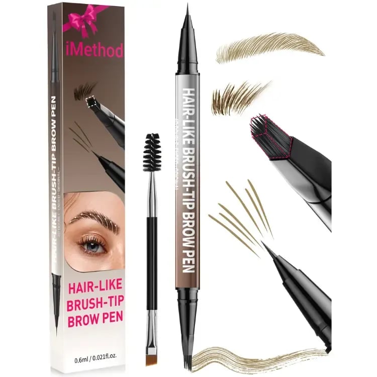 ✏️Original 4D Brush Tip Waterproof 2-in-1 Dual-Ended Eyebrow Pen