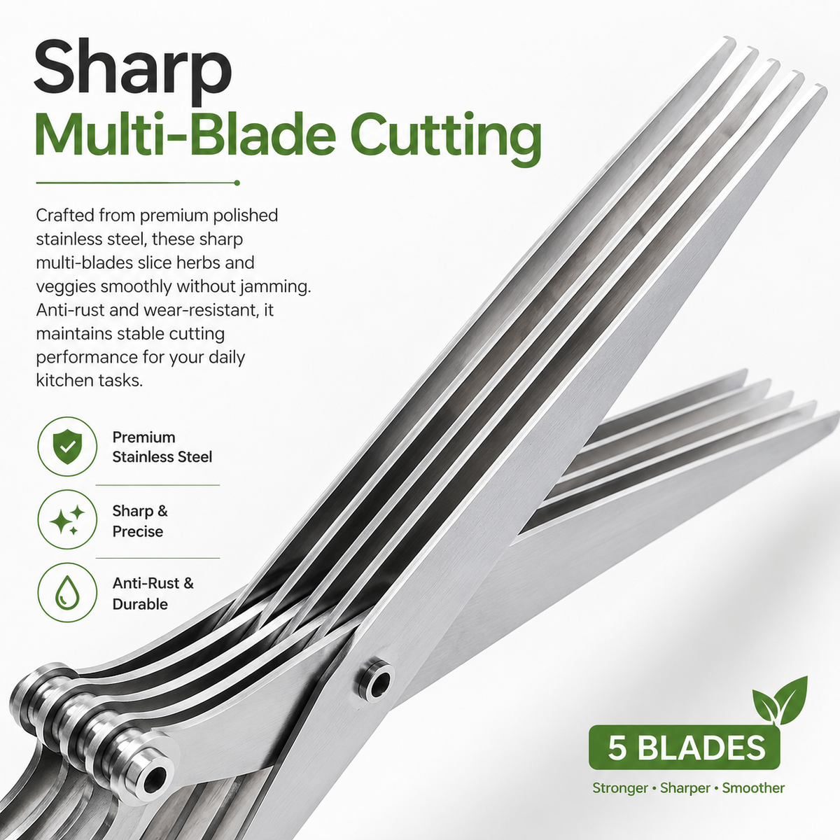 🔥LAST DAY 49% OFF🔥✂️ 5‑Blade Scissors, Multipurpose Kitchen Shears with Safety Cover & Cleaning Comb