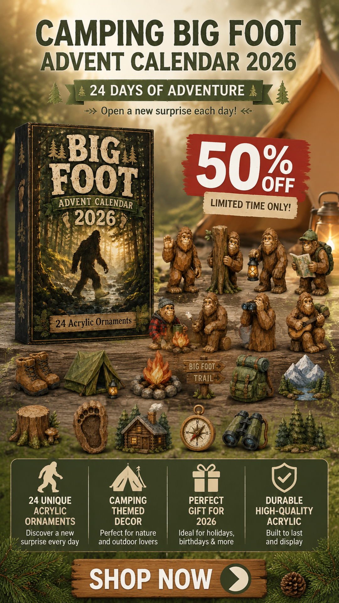 camping big foot advent calendar 2026 landing 02