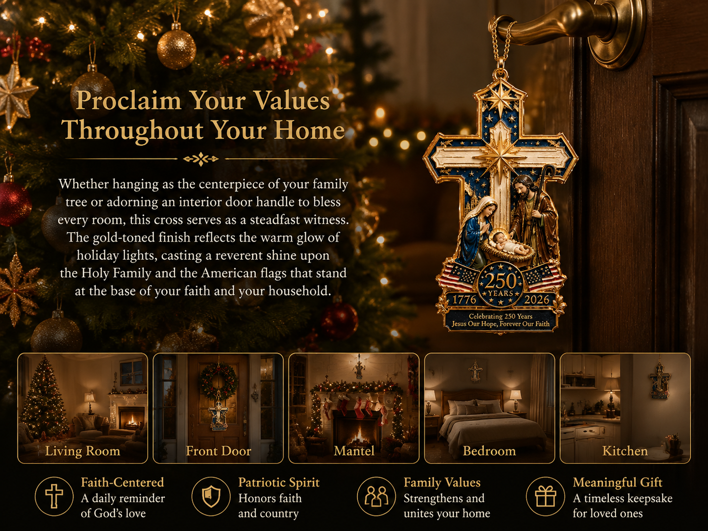 cross shaped jesus nativity christmas tree landing 04