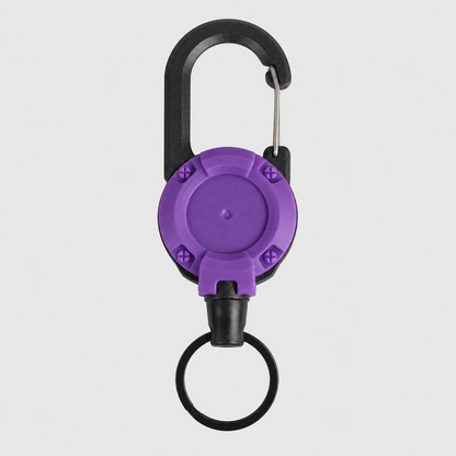 🔑Retractable Carabiner Keychain – 65cm steel lanyard, 100,000 pull cycles. Lightweight & sturdy.