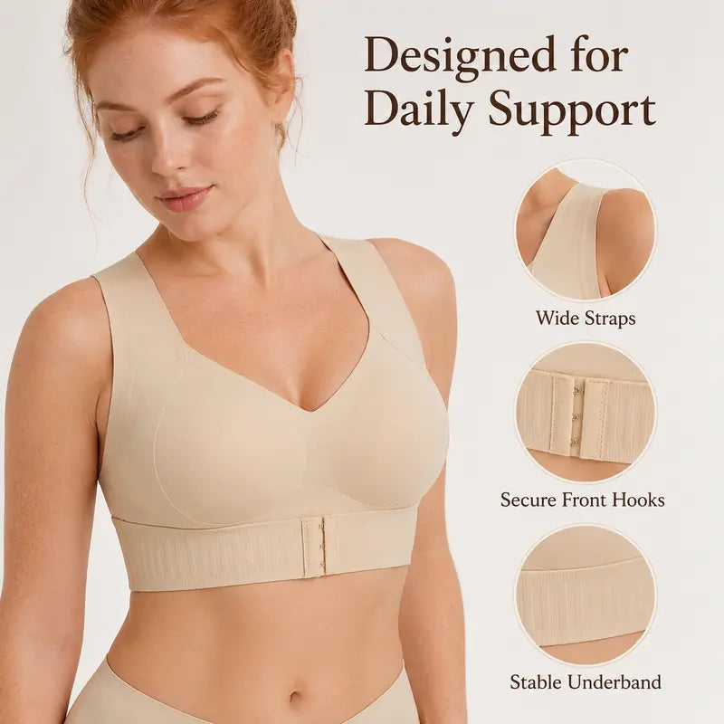 Women's Wireless Bra,Soft Breathable Non-removable Moulded Cups🤍