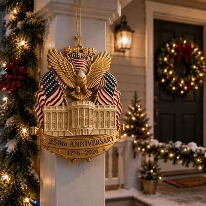 ✨250th Anniversary Gold Eagle White House Christmas Tree Ornament