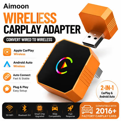 🚗 Wireless CarPlay & Android Auto Adapter – Wired-to-Wireless Converter