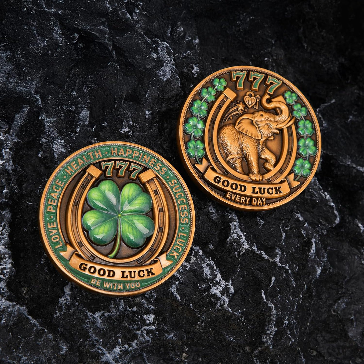 🏆Lucky Elephant Coin with 4-Leaf Clover