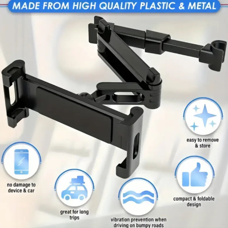 🚗🎁3-in-1 Adjustable Telescopic Arm Car Tablet Mount – Universal Tablet/iPad Holder, Easy-to-Install Hands-Free Mount💎