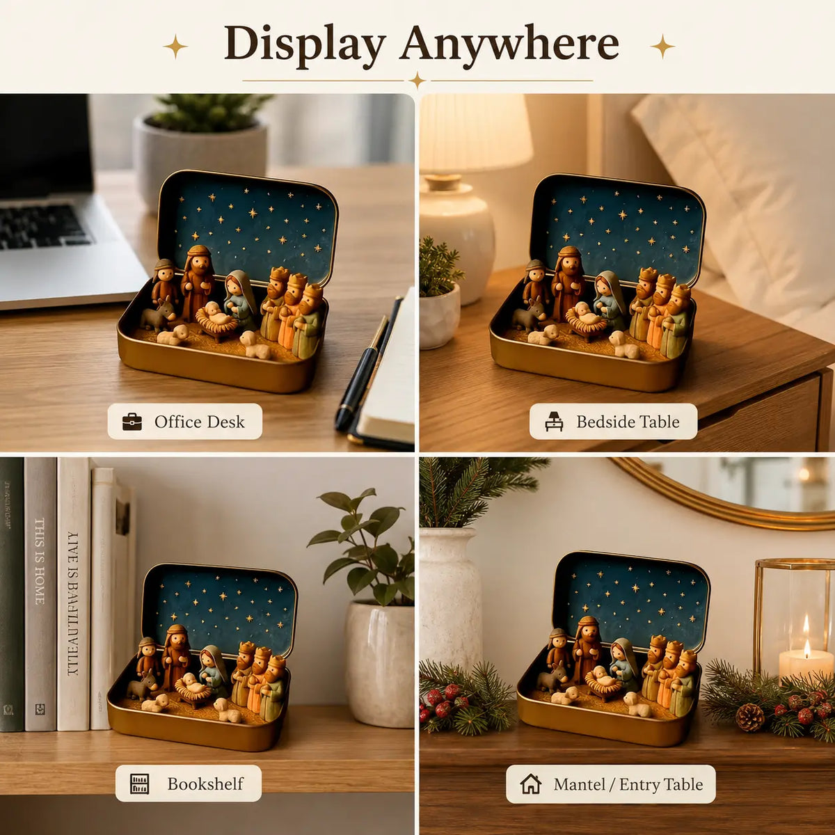 religious pocket size mini nativity scene set with storage box landing 08