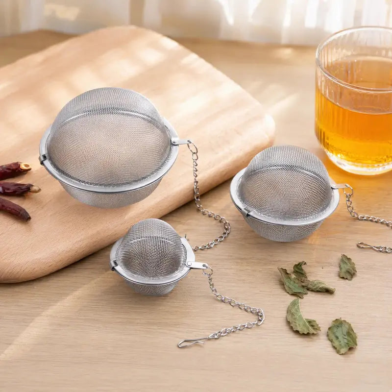 🍵🔗Stainless steel spice balls with chain - suitable for soups, broths, stews, seasonings, and cooking