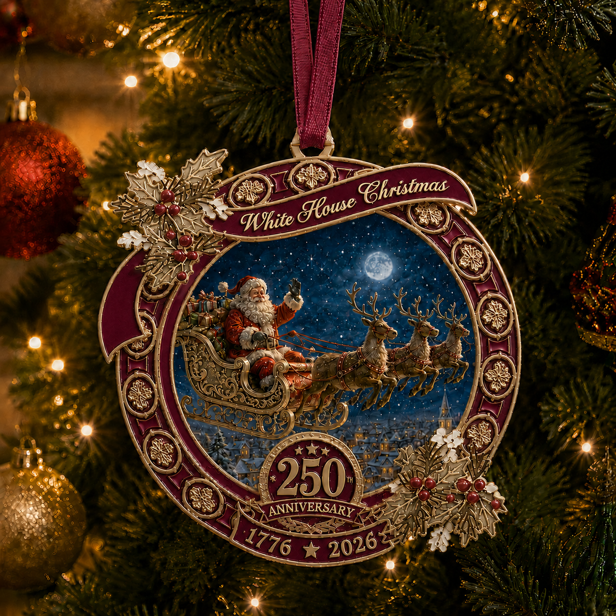 ✨250th Anniversary Edition Santa's Sleigh Scene Ornament