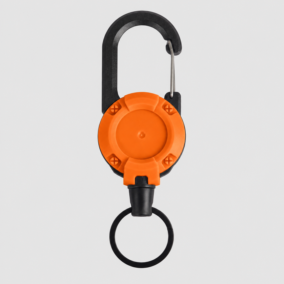 🔑Retractable Carabiner Keychain – 65cm steel lanyard, 100,000 pull cycles. Lightweight & sturdy.