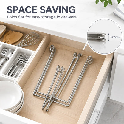 Easy to Disposal, Just Hook the Trash Bag, Foldable 304 Stainless Steel Trash Bag Holder🗑️