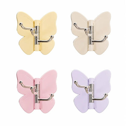 6-Pack Rotating Butterfly Adhesive Wall Hooks – No-Drill Towel & Key Organizer