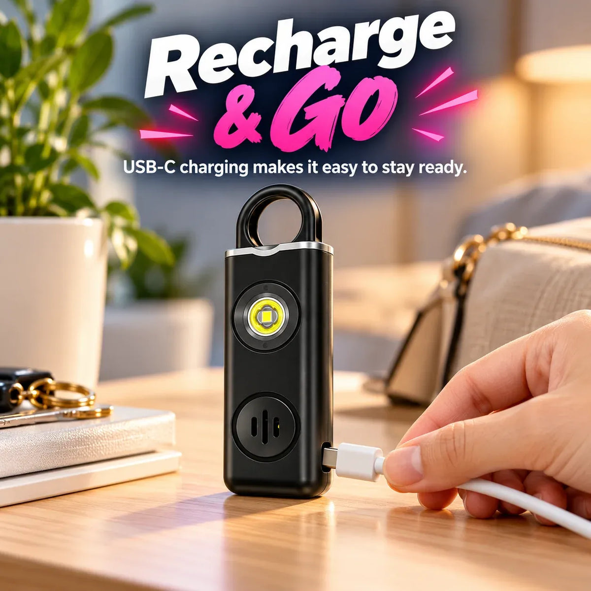 🔔 130dB Personal Safety Alarm with Strobe Light