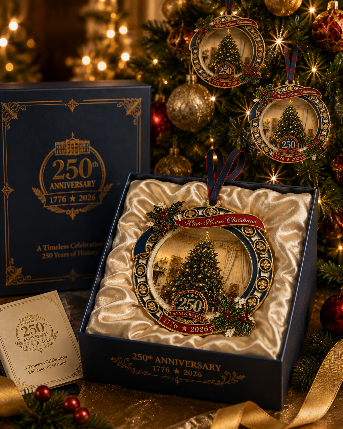 ✨250th Anniversary View of the Christmas tree in the White House bedroom