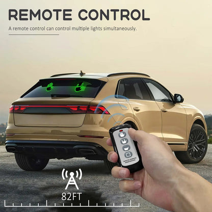 🎉DIBMS Remote Control LED Car Gesture Light – Rechargeable Finger Hand Sign for Rear Window