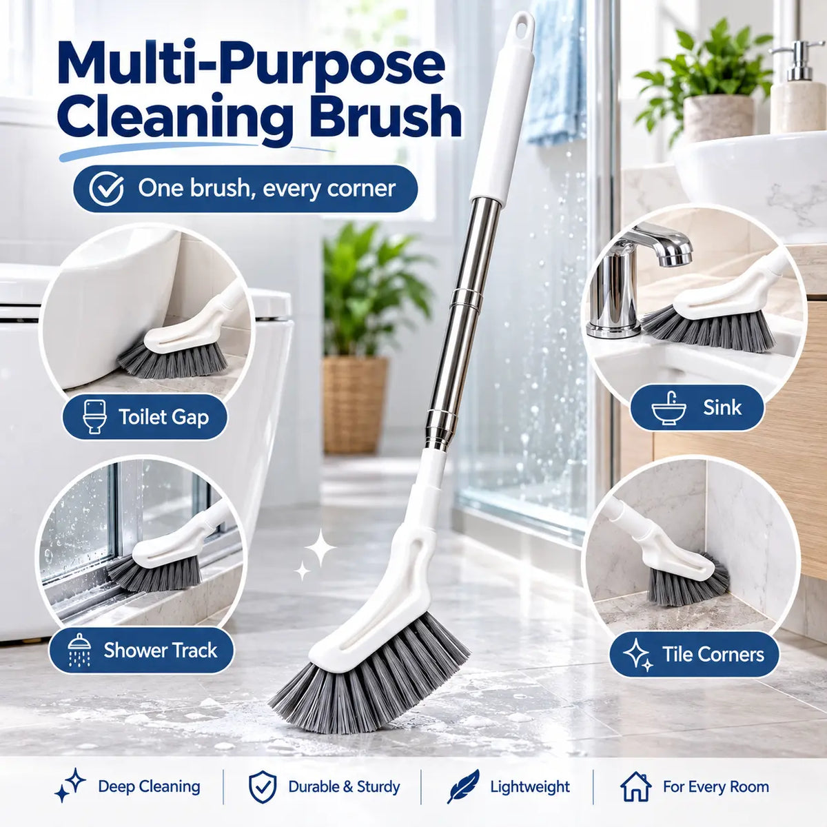 adjustable length stainless steel telescopic long handle crevice cleaning brush landing 07