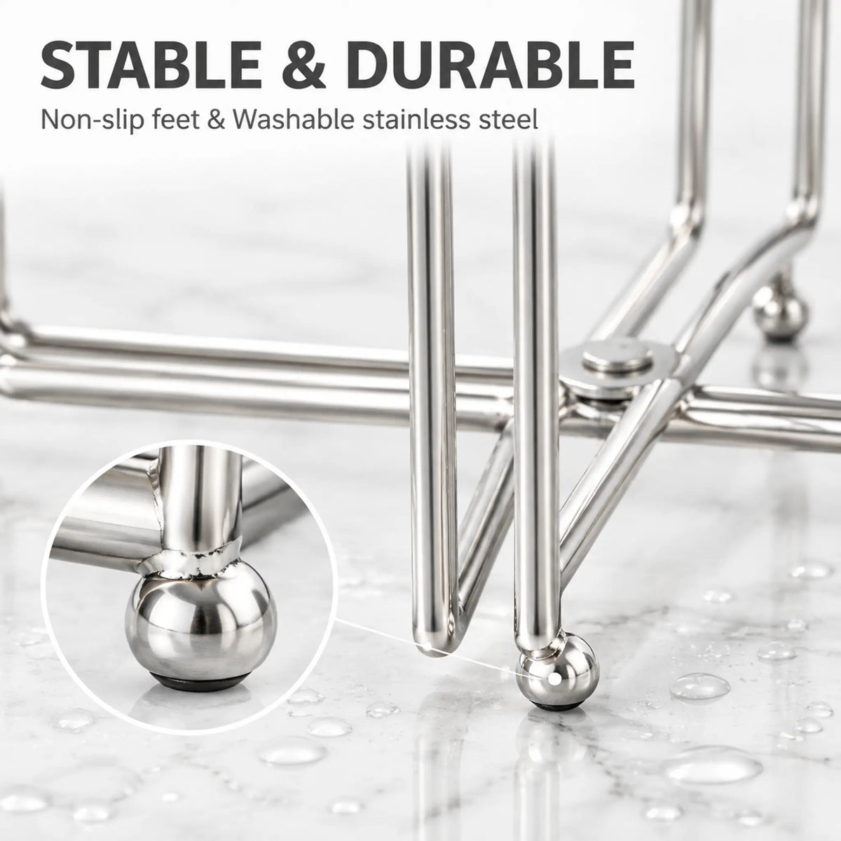 Easy to Disposal, Just Hook the Trash Bag, Foldable 304 Stainless Steel Trash Bag Holder🗑️