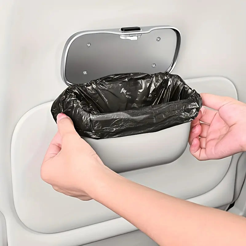 🔥Multifunctional Car Trash Can (Push-to-Open Lid) – Hanging Bin for Dry & Wet Waste (Waterproof & Drop-Resistant)💎