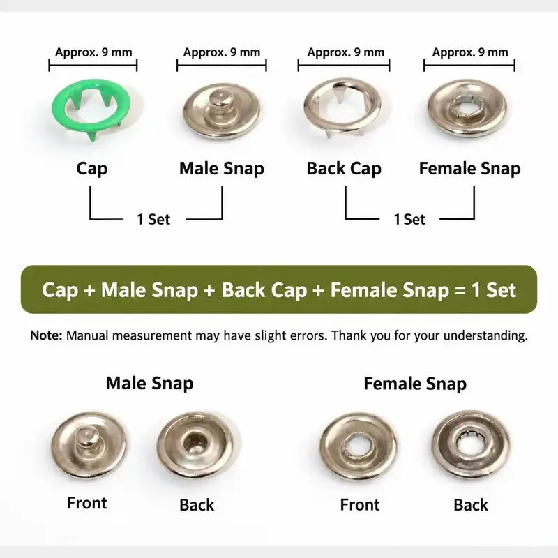 Including 100pcs Invisible Colored Metal Buckle & 1 Count Manual Pressure Pliers 🔧
