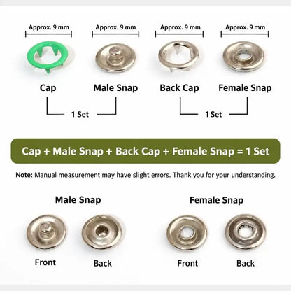 Including 100pcs Invisible Colored Metal Buckle & 1 Count Manual Pressure Pliers 🔧
