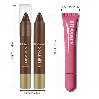 Matte Lip Liner & Moisturizing Lip Oil Cosmetic Set 💄