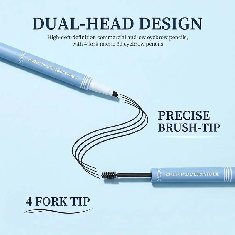 2-in-1 Waterproof Micro-Fork Eyebrow Pen-Tinted Gel Cosmetic🖌️
