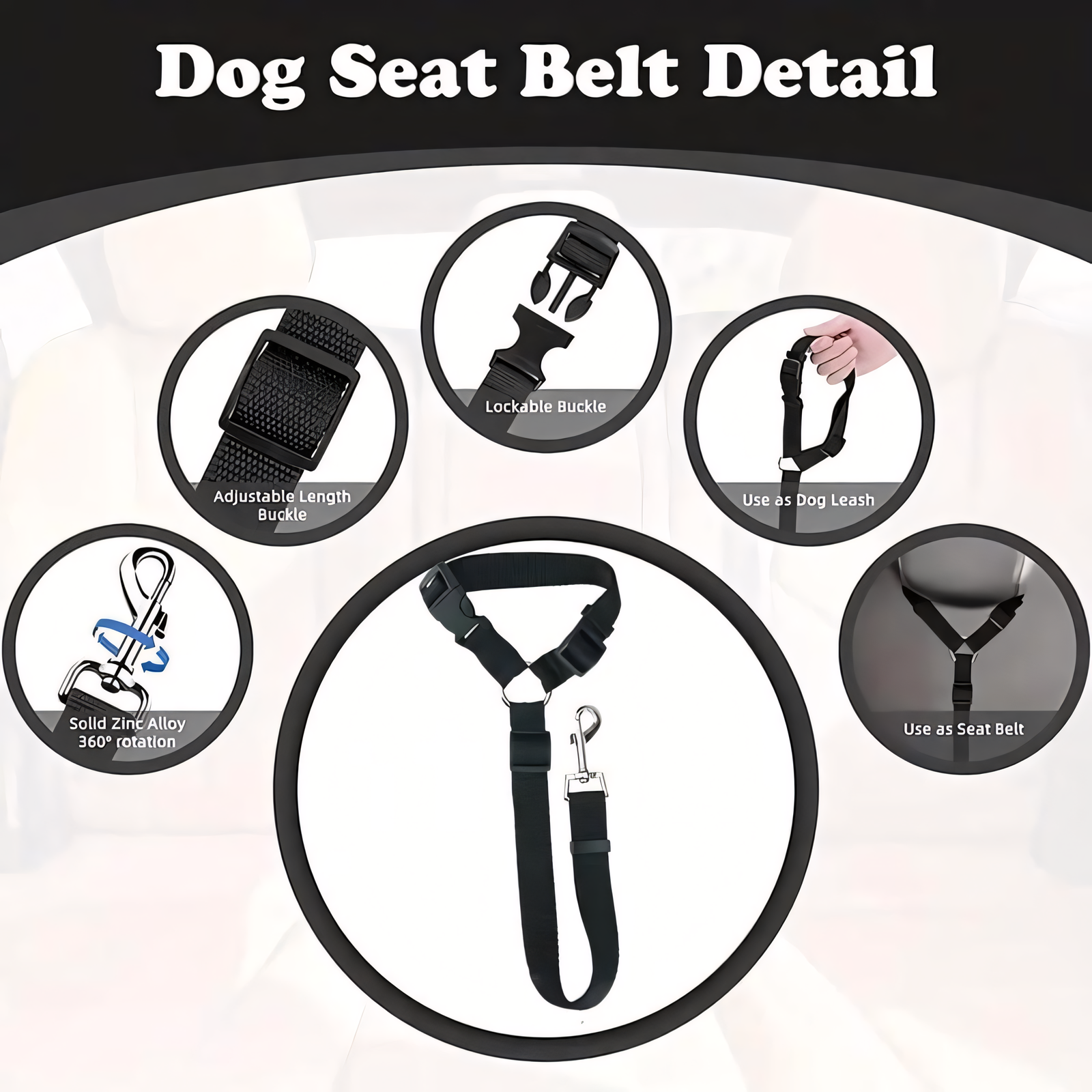 🔥BUY 1 GET 1 FREE 🔥2-Pack Dog Travel Safety Belts