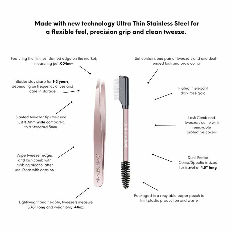 the big reveal lash brow touch up tool set precision stainless steel tweezers dual ended lash comb landing 08