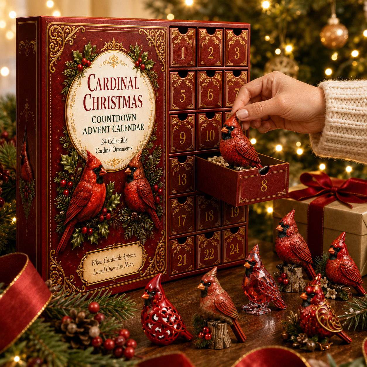 🔥Last 50pcs✨⏰ Limited anniversary edition✨cardinal Christmas 24-Day Countdown Calendar