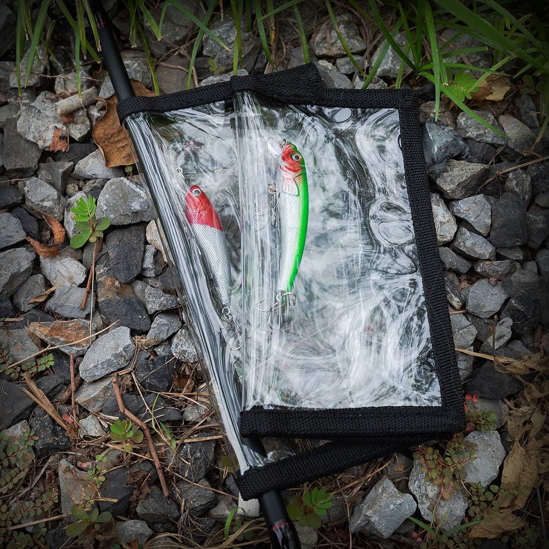 fishing lure wraps 10 packs durable clear pvc lure covers keeps fishing safe easily see lures fishing hook covers bait storage 5 large 4 3 w x 7 9 l 5 medium 3 9 w x 7 1 l 10pcs 5l 5m b08bj4w8rw landing 08