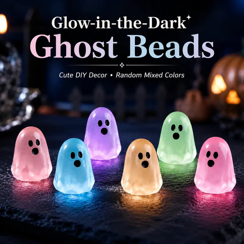 glow in dark cute ghost resin bead set landing 01