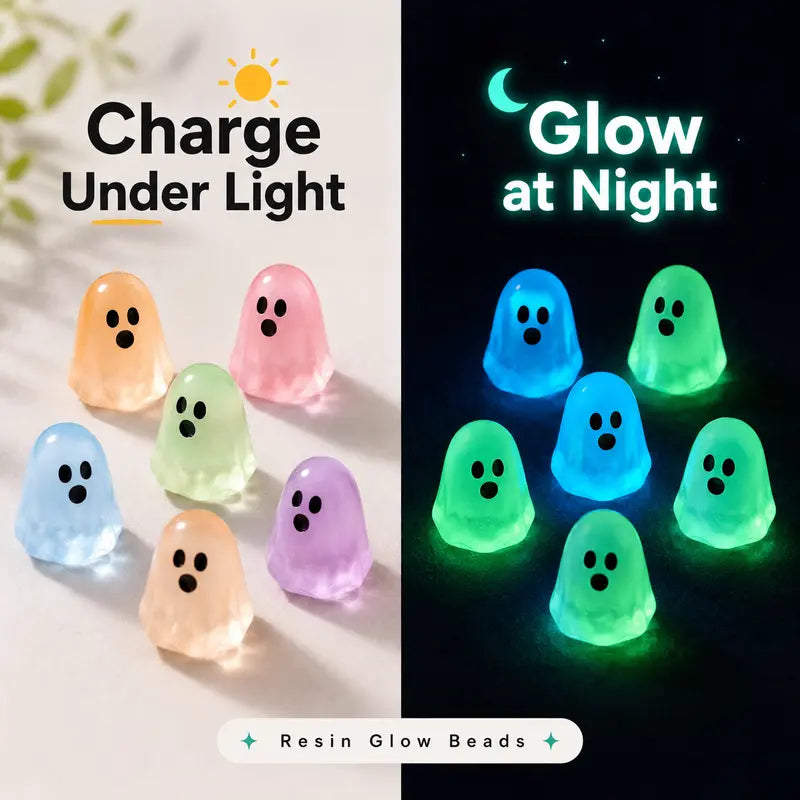 glow in dark cute ghost resin bead set landing 02