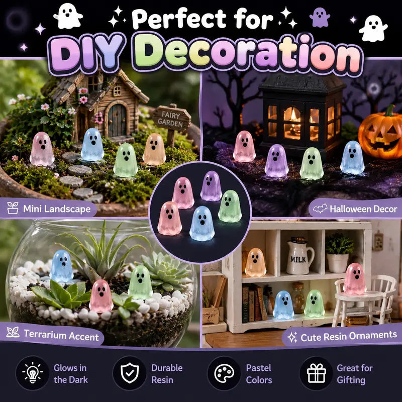 glow in dark cute ghost resin bead set landing 03